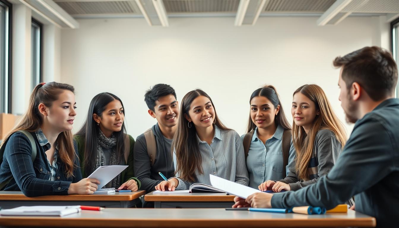 Students collaborating in study space